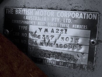 Front stamped identification plate