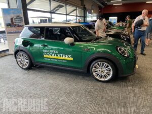 The new MINI Cooper SE was showing how easy it is to recharge.