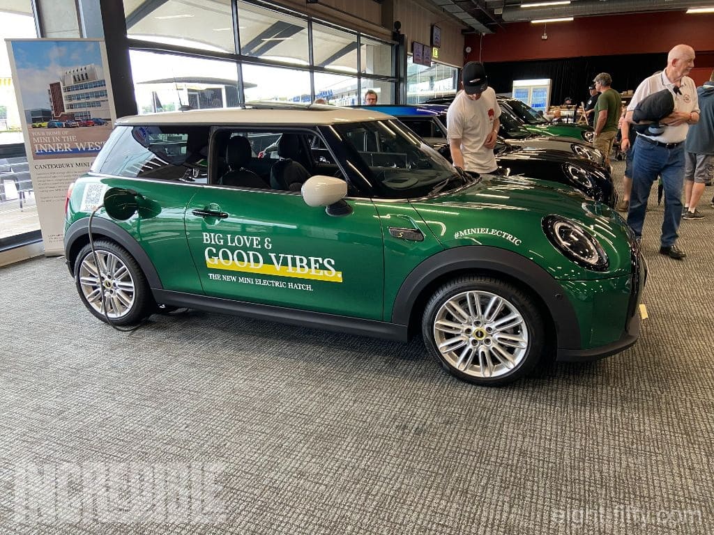 The new MINI Cooper SE was showing how easy it is to recharge.