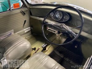 Even original vinyl floor mats in the winning car.