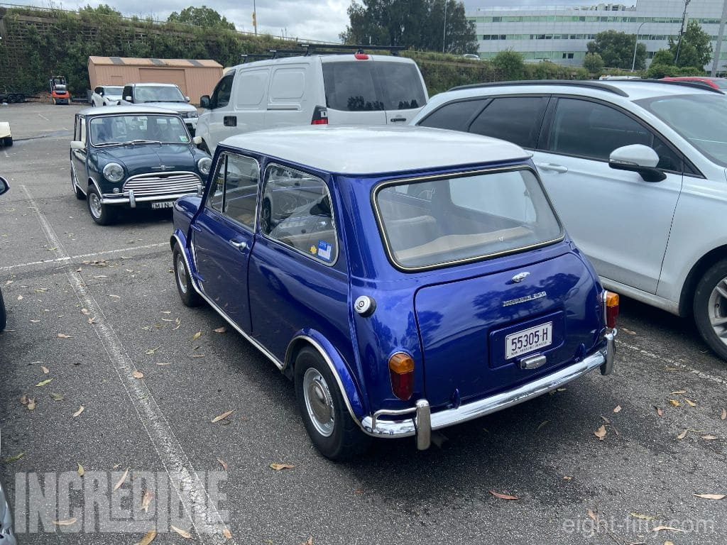Finding friends in the car park.